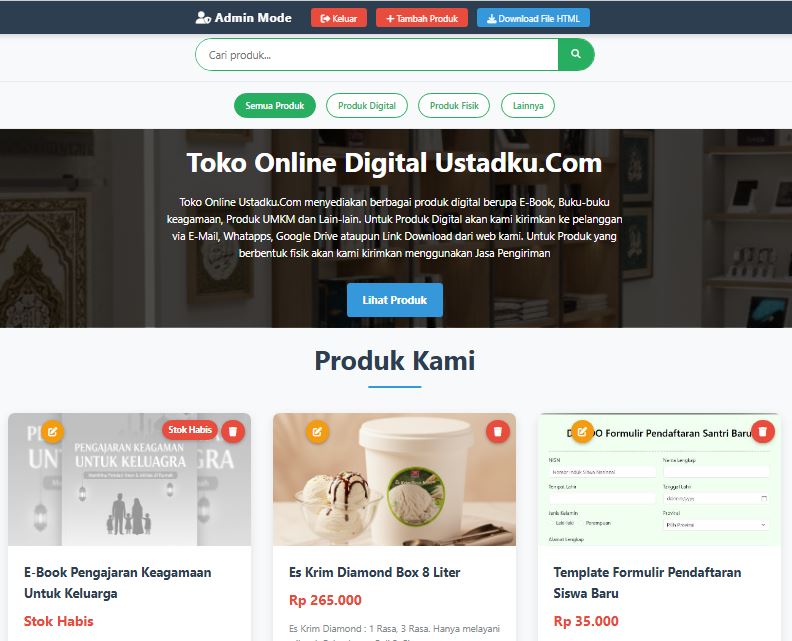 Template Toko Online Sederhana